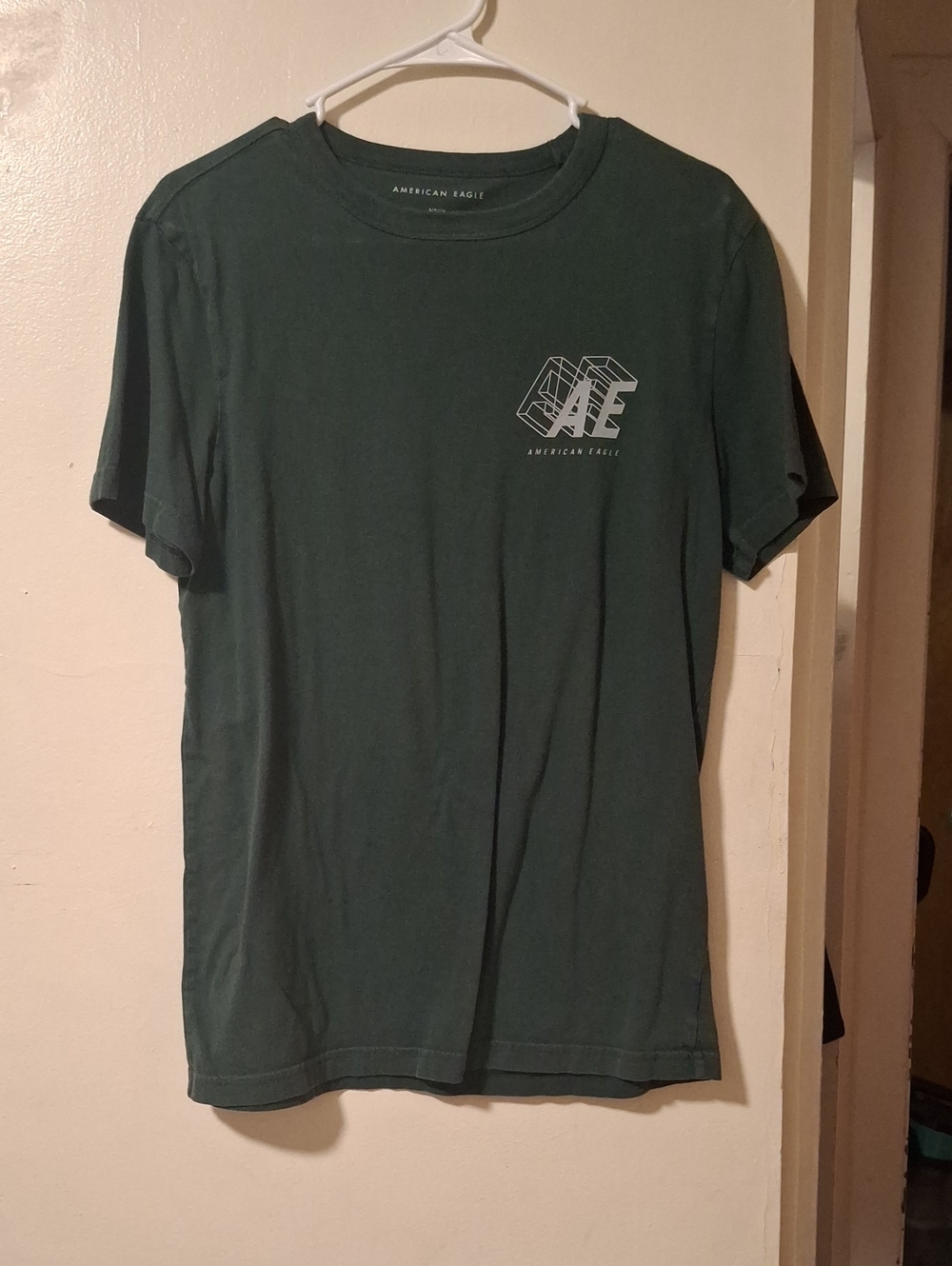 American Eagle Outfitters Dark Green Short Sleeve Logo Tee